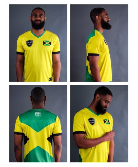 V-Neck Jamaica Flag T-Shirt 