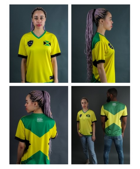 V-Neck Jamaica Flag T-Shirt 
